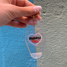 Load image into Gallery viewer, Misandrist Motel Keychain Crystal Clear