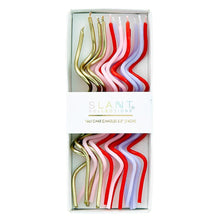 Load image into Gallery viewer, Mod Party Swirl Birthday Cake Candles - 16 Pieces | Twisty Birthday Candles 5.5" Tall