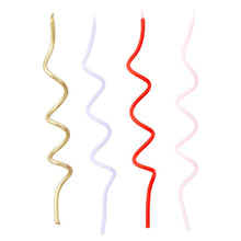 Load image into Gallery viewer, Mod Party Swirl Birthday Cake Candles - 16 Pieces | Twisty Birthday Candles 5.5" Tall
