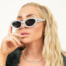 Load image into Gallery viewer, Kat x Money Moves - Silver Cateye Sunglasses