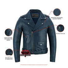 Load image into Gallery viewer, Moonlight Women's Navy Blue Fashion Leather Jacket
