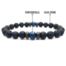 Load image into Gallery viewer, Lava &amp; Chrysocolla Stone Energy Bracelet | Inner Strength