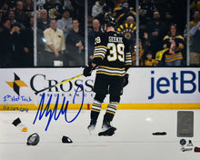 Load image into Gallery viewer, Morgan Geekie Hat Trick Boston Bruins Autographed 11" x 14" Hockey Photo - 1st Hat Trick