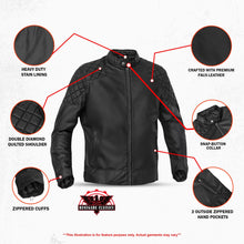 Load image into Gallery viewer, Venture Guard Men’s Faux Leather Motorcycle Jacket