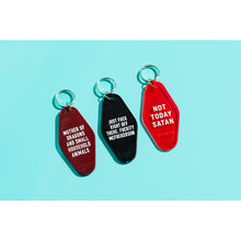 Load image into Gallery viewer, Mother of Dragons and Small Household Animals Motel Style Keychain in Dark Red