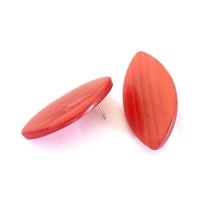 Load image into Gallery viewer, Rust Orange Striped Moonglow Marquis Stud Earrings