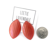 Load image into Gallery viewer, Rust Orange Striped Moonglow Marquis Stud Earrings