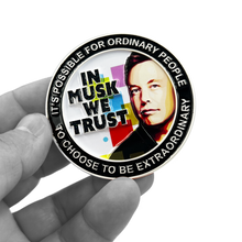 Load image into Gallery viewer, CL5-014 SpaceX Elon Musk Motivational Quote Gift Twitter Challenge Coin Space X Tesla