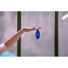 Load image into Gallery viewer, My Other Car Is Your Dad Motel Keychain in Blue