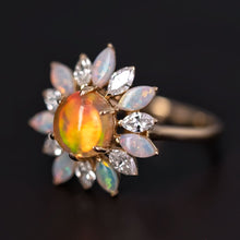 Load image into Gallery viewer, My Shining Star - 1.69ct Fire Opal Marquise Cut Diamond Engagement Ring 18k Gold
