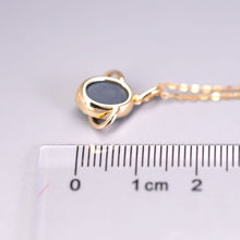 Load image into Gallery viewer, N1 Australian Black Opal &amp; Diamond Earth Moon Necklace 18K Yellow Gold