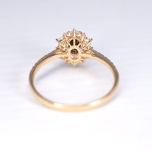 Load image into Gallery viewer, N1 Black Opal  Princess Diamond Halo Engagement Ring 18K Yellow Gold