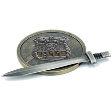 Load image into Gallery viewer, BL8-002 Nassau County Police Department Shield with removable Sword Challenge Coin Set Long Island NCPD
