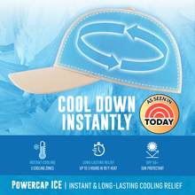 Load image into Gallery viewer, POWERCAP ICE Cooling Sun Hat – Instant Cooling Relief with Reusable Ice Packs, UPF 50 UV Sun Protection, Lightweight &amp; Breathable for Hot Weather