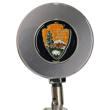 Load image into Gallery viewer, BL18-015 NPS National Park Service Park Ranger Guide Metal ID Reel retractable Card Holder