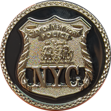 Load image into Gallery viewer, GL10-006 NYPD New York City Police Officer Rock Out Thin Blue Line Flag Challenge Coin