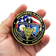 Load image into Gallery viewer, BL9-011 NY NJ Police State Trooper Corrections 9/11 20th Anniversary Commemorative New Jersey Rose Challenge Coin