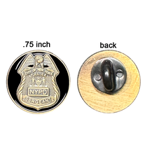 Load image into Gallery viewer, PBX-008-6 NYPD Sergeant shield round sgt lapel pin