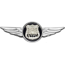 Load image into Gallery viewer, Full size NYPD Pilot Aviation Operations Crew Wings pin drone helicopter airplane aircraft