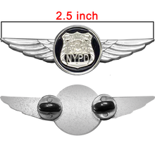 Load image into Gallery viewer, Full size NYPD Pilot Aviation Operations Crew Wings pin drone helicopter airplane aircraft