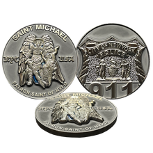 Load image into Gallery viewer, BL15-012 New York City Police Department Officer Saint Michael Patron Saint Challenge Coin ST. MICHAEL