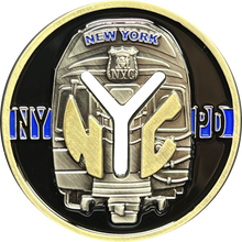 Load image into Gallery viewer, GL1-001 New York City Transit Police Department Thin Blue Line Challenge Coin