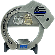 Load image into Gallery viewer, BL9-019 NYPD Officer Sergeant Detective Handcuff Bottle Opener Challenge Coin