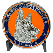Load image into Gallery viewer, EL3-003 K9 Canine NCPD LI Nassau County Police Department Long island Dept. Challenge Coin thin blue line