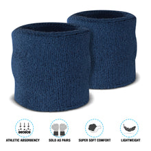 Load image into Gallery viewer, Premium Terry Cloth Cotton Wristband Pair