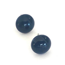 Load image into Gallery viewer, Navy Blue Small Retro Button Stud Earrings