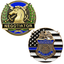 Load image into Gallery viewer, GL14-002 CBP Officer Field Operations Thin Blue Line Negotiator Challenge Coin