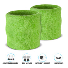 Load image into Gallery viewer, Premium Terry Cloth Cotton Wristband Pair