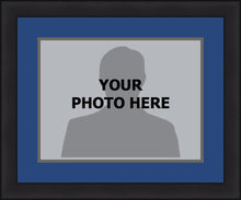 Load image into Gallery viewer, MLB Baseball Photo Picture Frame Kit - Tampa Bay Rays (Blue Matting, Gray Trim)