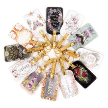 Load image into Gallery viewer, Nomadic Boho Luggage Tag | Floral Sunrise Wreath Design with Metallic Strap
