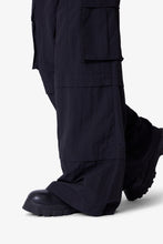 Load image into Gallery viewer, Nylon Rave Cargo Pants - Black