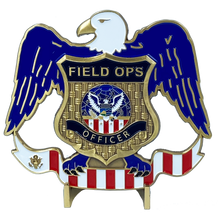 Load image into Gallery viewer, DL11-10 Field Operations huge vintage inspired CBP Field Ops US Customs Challenge Coin Eagle Flag 4 inch