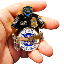 Load image into Gallery viewer, BL6-004 CBP uniform shirt duty belt HK P2000 Field Operations OFO Field Ops Challenge Coin CBPO CBP Officer