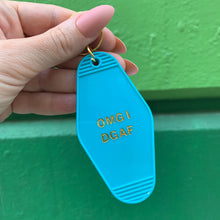 Load image into Gallery viewer, OMG I DGAF Motel Keychain in Aqua Blue