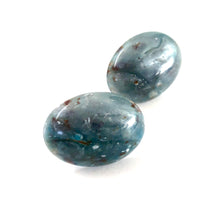 Load image into Gallery viewer, Galaxy Blue Marbled Oval Button Stud Earrings