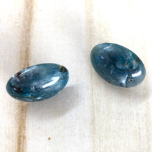 Load image into Gallery viewer, Galaxy Blue Marbled Oval Button Stud Earrings