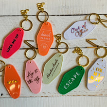 Load image into Gallery viewer, On My Way White Motel Keychain Key Tag | Acrylic