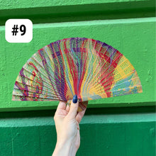 Load image into Gallery viewer, One of a Kind Hand Painted Marbled Wooden Fans - 15 Styles
