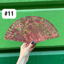 Load image into Gallery viewer, One of a Kind Hand Painted Marbled Wooden Fans - 15 Styles