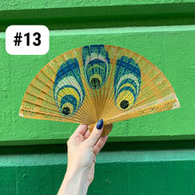 Load image into Gallery viewer, One of a Kind Hand Painted Marbled Wooden Fans - 15 Styles