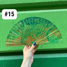 Load image into Gallery viewer, One of a Kind Hand Painted Marbled Wooden Fans - 15 Styles