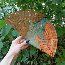 Load image into Gallery viewer, One of a Kind Hand Painted Marbled Wooden Fans - 15 Styles