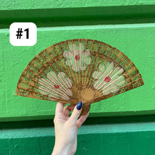 Load image into Gallery viewer, One of a Kind Hand Painted Marbled Wooden Fans - 15 Styles
