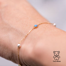 Load image into Gallery viewer, Minimalist Australian Solid Opal &amp; Pearl Bracelet 18k Yellow Gold