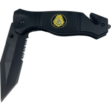 Load image into Gallery viewer, FDLE collectible 3-in-1 Police Tactical Rescue knife tool with Seatbelt Cutter, Steel Serrated Blade, Glass Breaker Special Agent