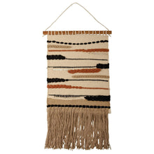 Load image into Gallery viewer, Ophelia Boho Woven Wall Hanging | Cotton Fringe Tapestry with Wooden Rod